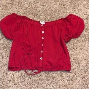 Off the shoulder blouse with buttons